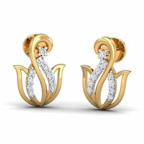 Lotus Glory Stud Earrings - KuberBox.com