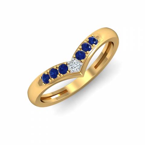 18ct Gold 7-stone Diamond Wishbone shaped Eternity ring