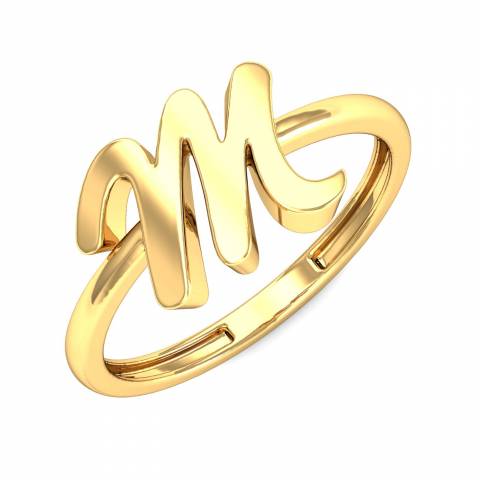 Beko Initial-M Gold Ring - KuberBox.com